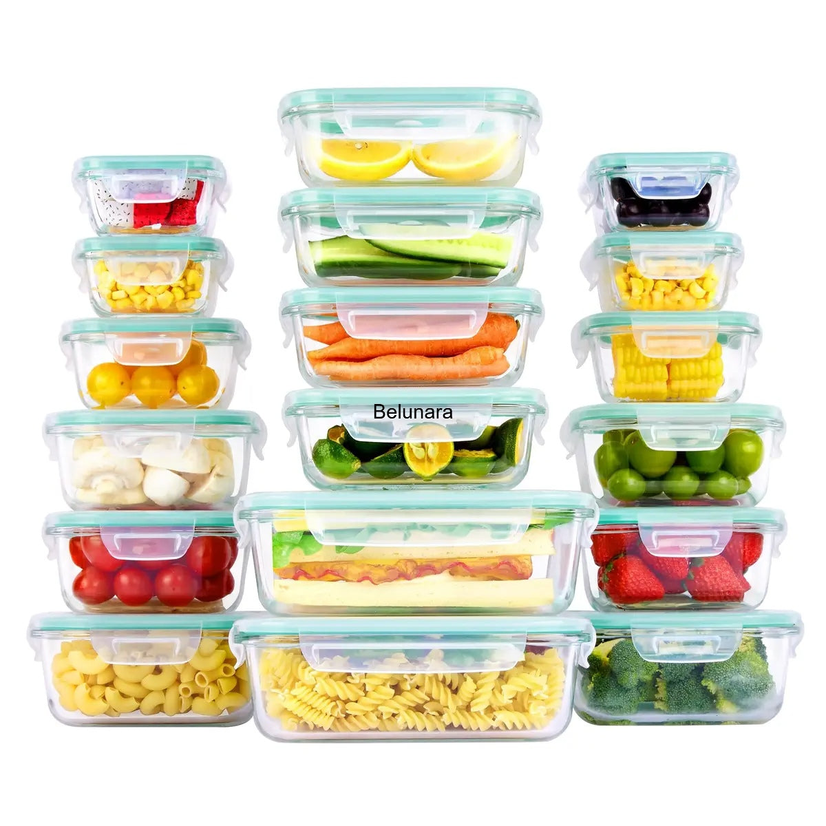 18-Pack Glass Food Storage Containers with Lids, Stackable, Microwave & Dishwasher Safe