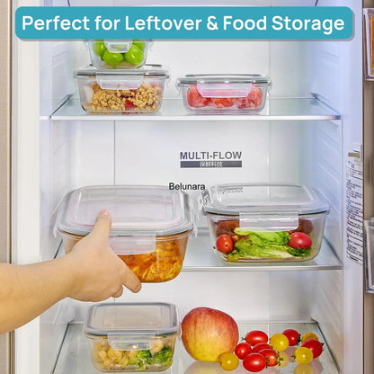 18-Pack Glass Food Storage Containers with Lids, Stackable, Microwave & Dishwasher Safe