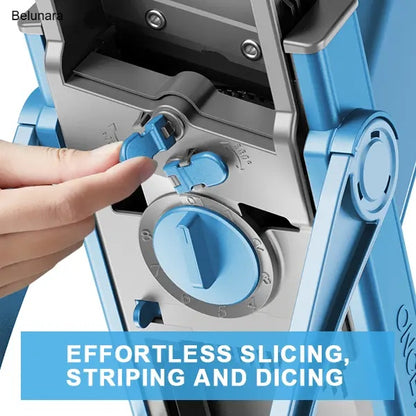 4-in-1 Stainless Steel Vegetable Slicer, Adjustable 0.1-8mm Dicer & Shredder