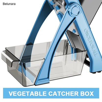 4-in-1 Stainless Steel Vegetable Slicer, Adjustable 0.1-8mm Dicer & Shredder