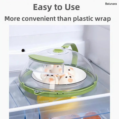 Microwave Splatter Cover with Steamer, 10-Inch Clear Food Lid