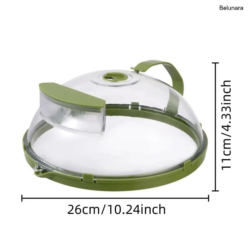 Microwave Splatter Cover with Steamer, 10-Inch Clear Food Lid