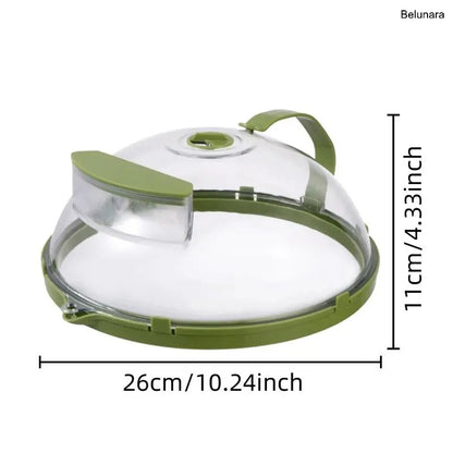 Microwave Splatter Cover with Steamer, 10-Inch Clear Food Lid