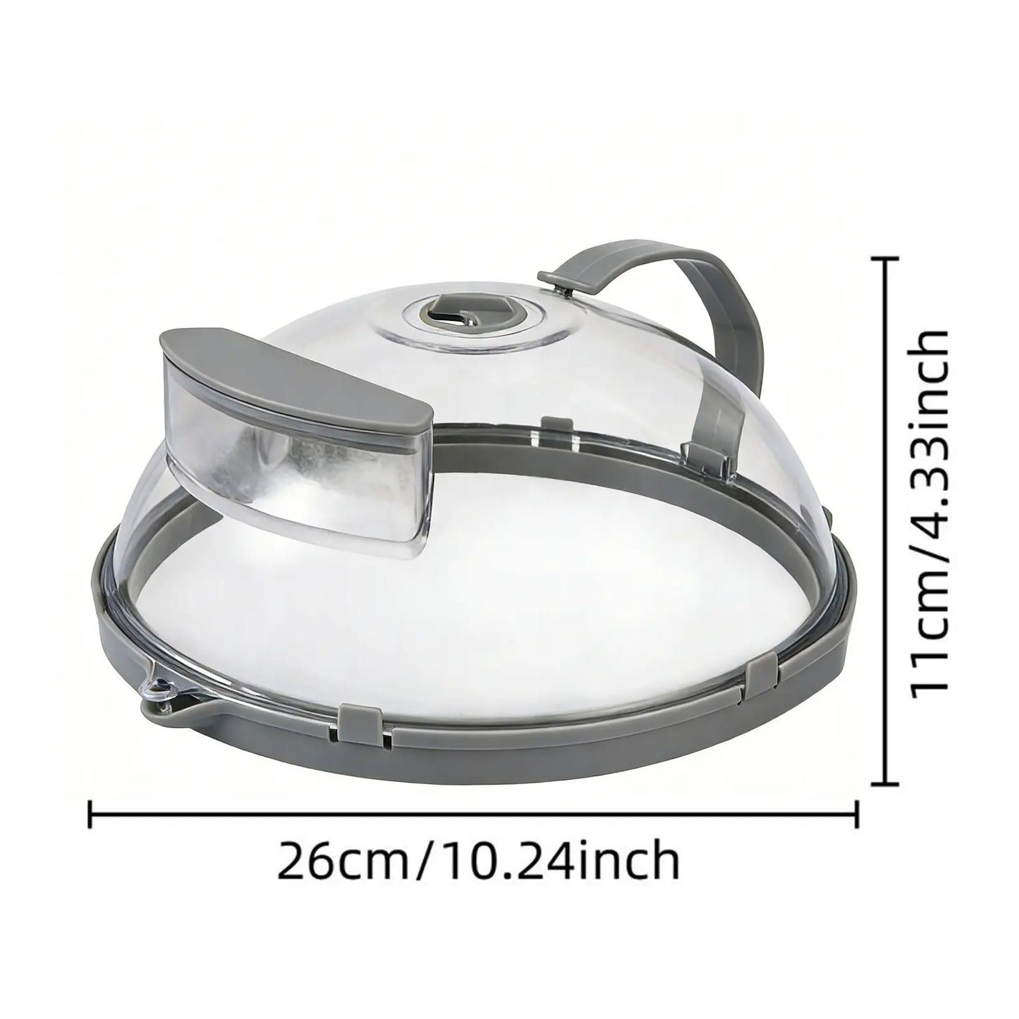 Microwave Splatter Cover with Steamer, 10-Inch Clear Food Lid