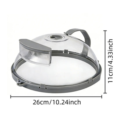 Microwave Splatter Cover with Steamer, 10-Inch Clear Food Lid