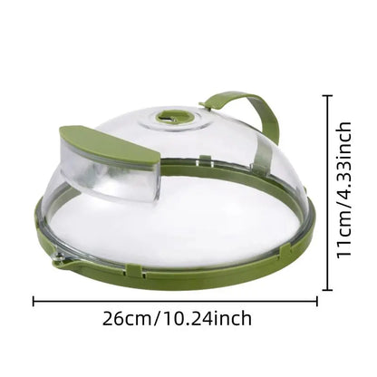 Microwave Splatter Cover with Steamer, 10-Inch Clear Food Lid